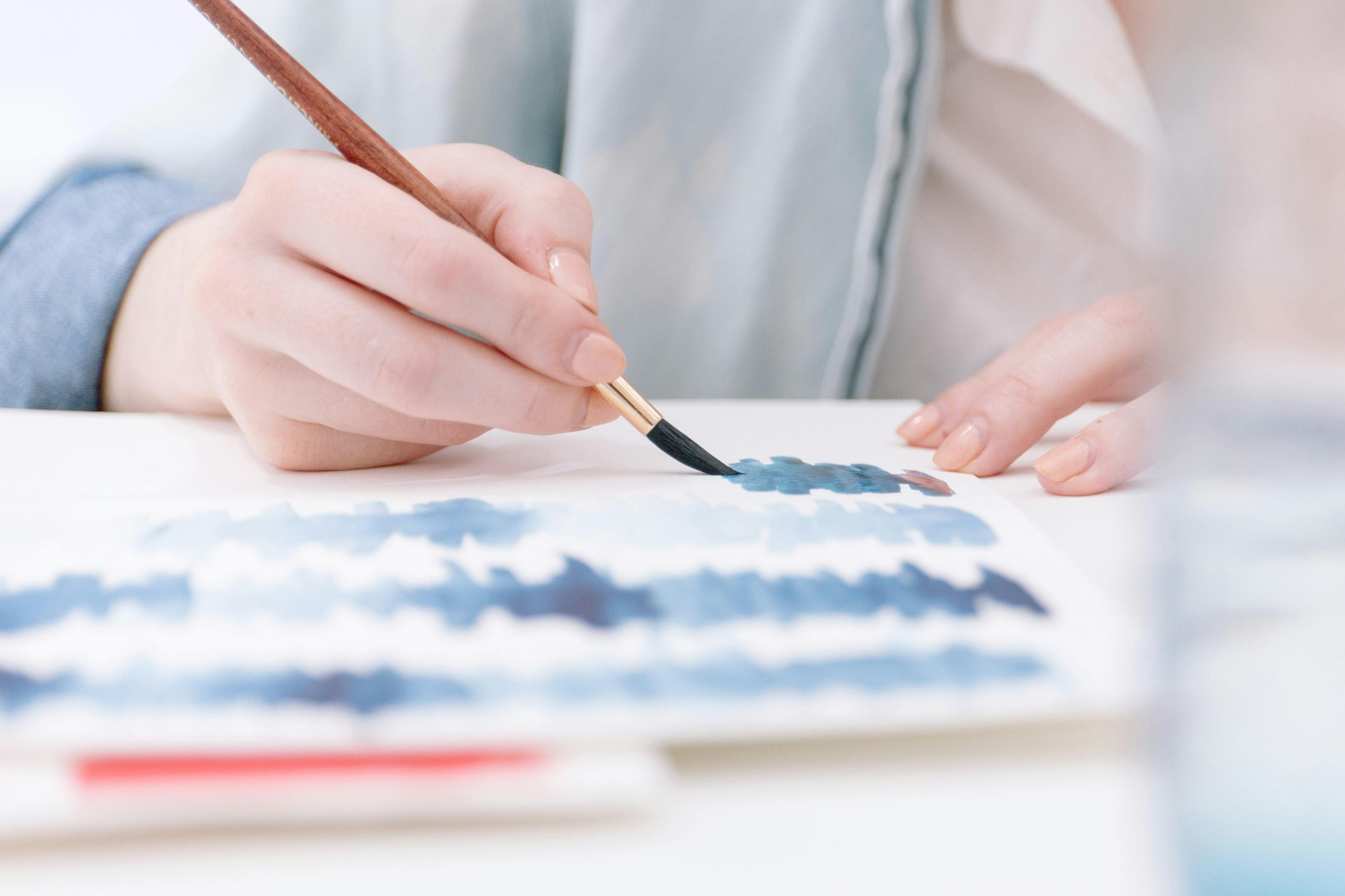 Fingerübungen mit Aquarell bei einem Malkurs