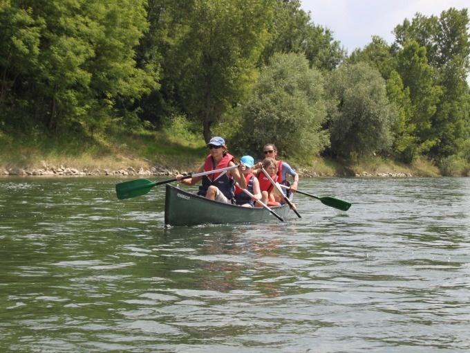 geführte Kanutour am Rhein