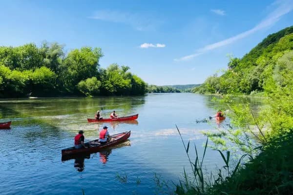 2 Kanus auf der Donau nahe Regensburg