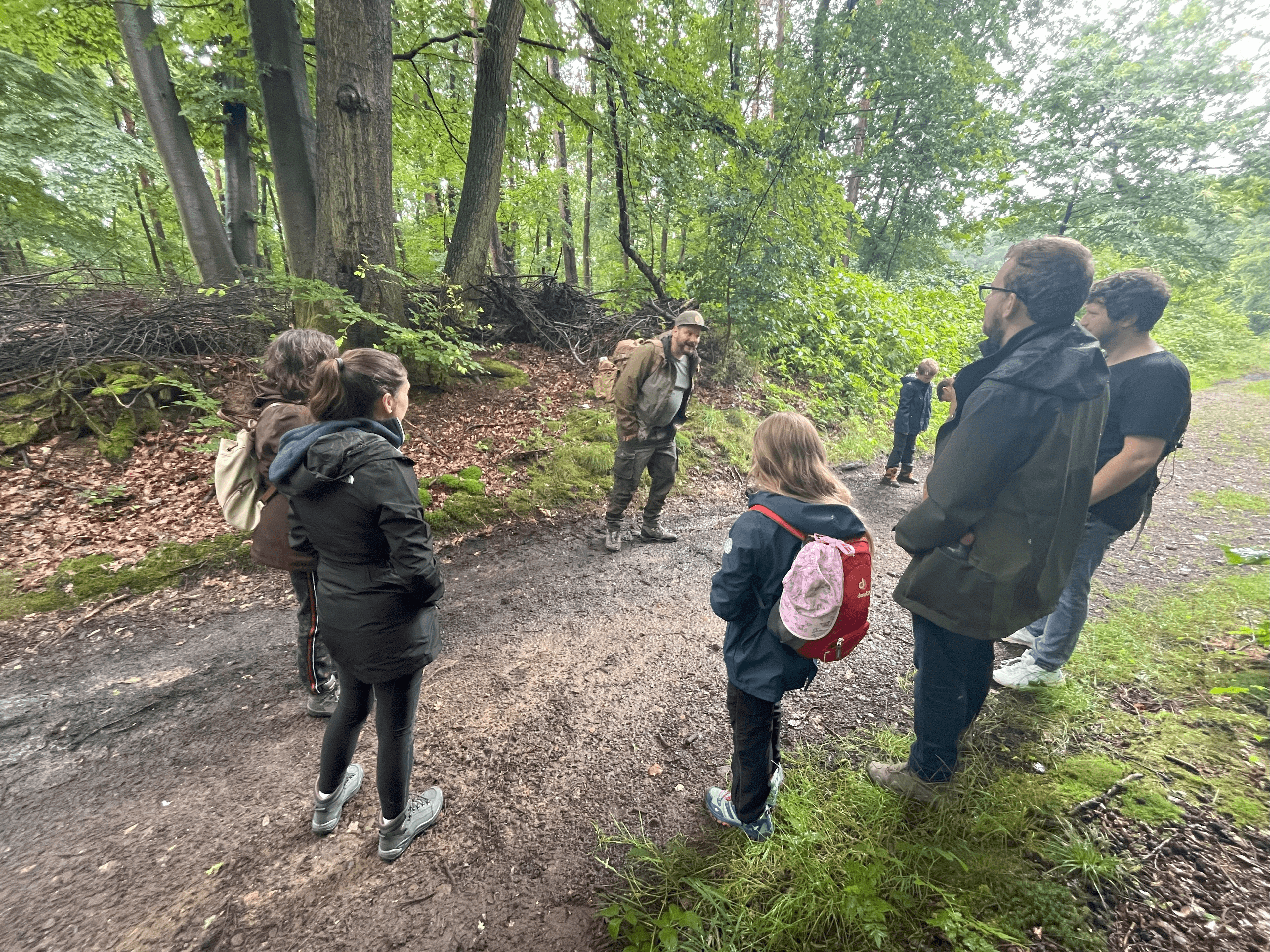 Teilnehmende einer Waldführung in der Haard in Haltern am See