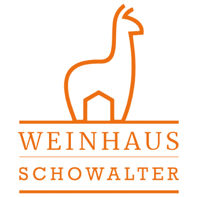 Das Logo von Weinhaus Schowalter: Schriftzug mit einem Alpaka