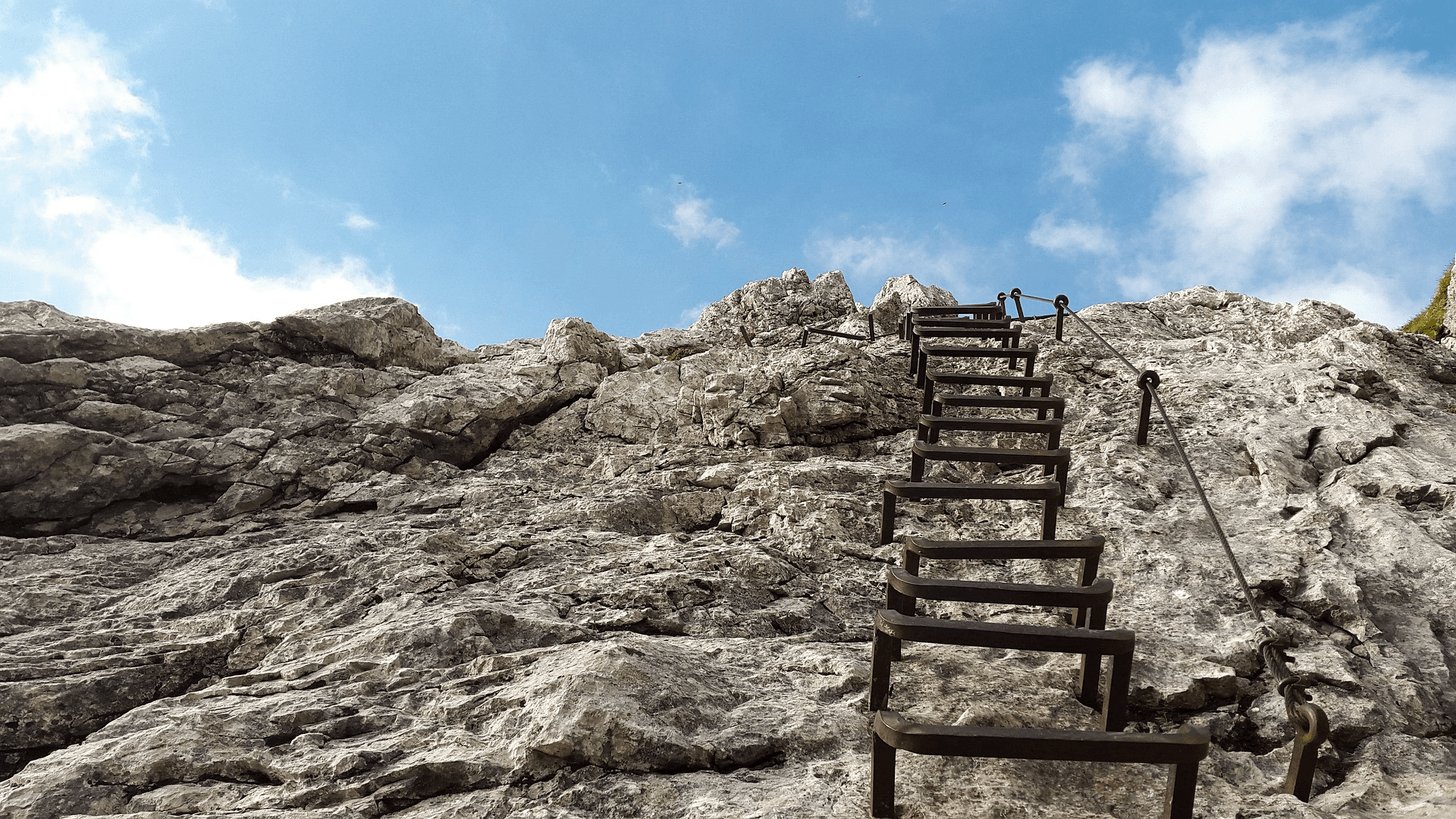 Tritte auf dem Alpspitz-Klettersteig