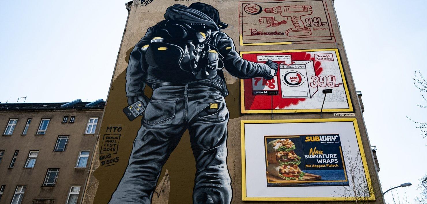 Ein Mural in Berlin