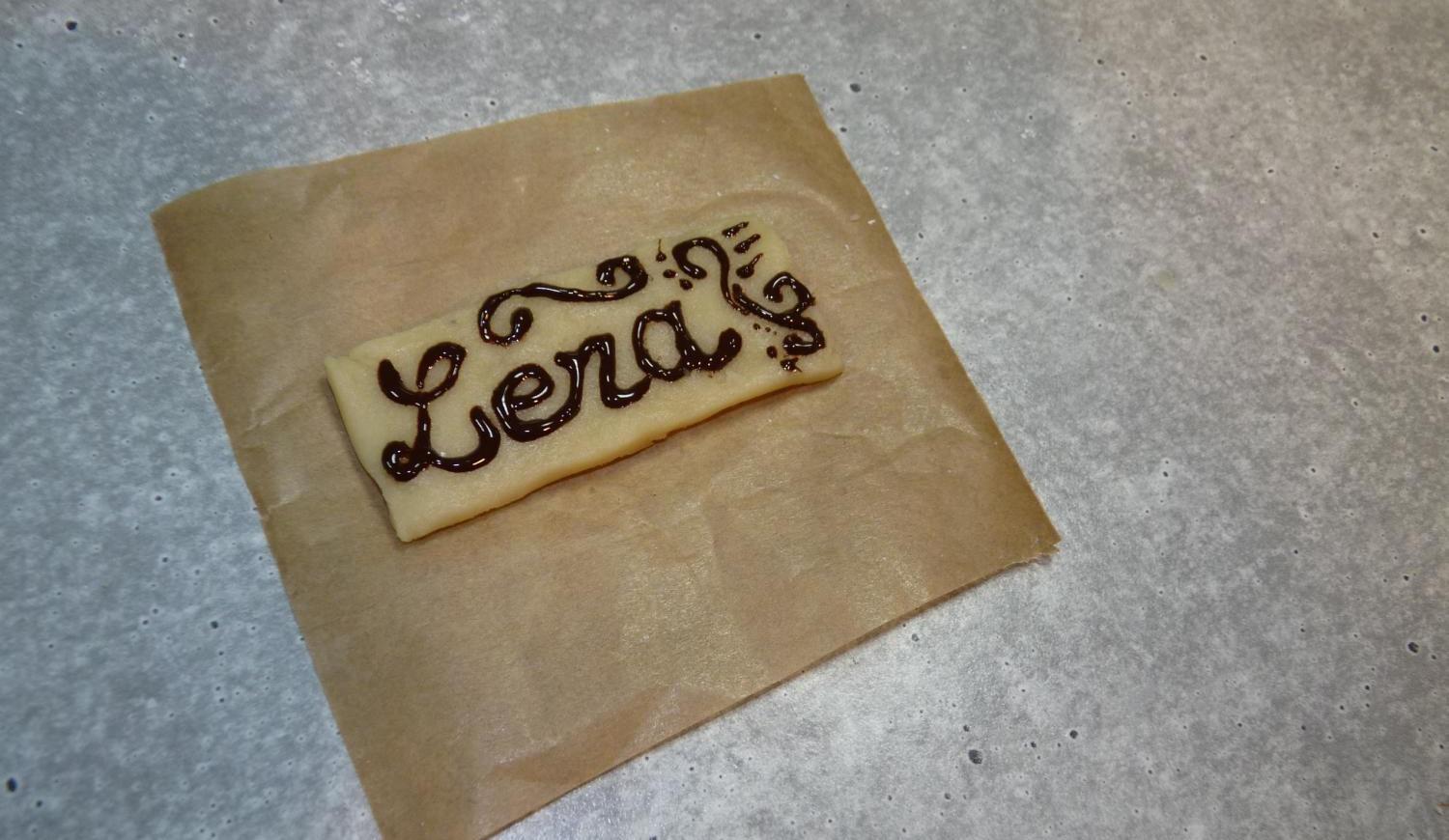 Namensschild aus Marzipan Dresden